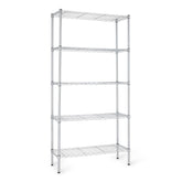 Amazon Basics 5-Shelf rack chrome frame for sturdy storage in any space