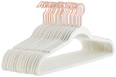 Amazon Basics slim velvet hangers keep shirts and suits neatly hung.