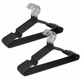 Amber Home 20-pack black rubber coated hangers β full view showing space-saving profile.