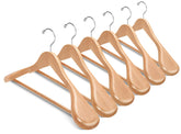 Amber Home 6-pack wooden hangers with wide shoulders maintain suit shape