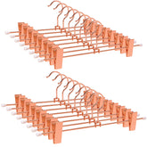 Amber Home rose copper gold pants hanger 12-inch showcasing elegant closet storage.