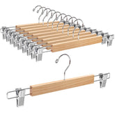 Amber Home wooden pant hanger with flat body design for space saving