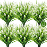 AmberFun 16-bundle faux lavender and monkey grass create year-round outdoor color for planters