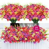 AmberFun 24 bundles outdoor flowers brightening a porch with fade-resistant color