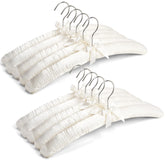 Amber Home 17-inch ivory satin padded hanger for delicate knits and sweaters.