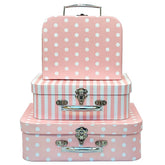 Amedoo paperboard suitcases set of 3 stacked storage for Barbie clothes