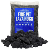 American Fireglass lava rock bag for fire pits adds durable texture