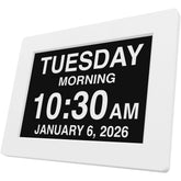 American Lifetime dementia clock front view with large high contrast display for easy reading.