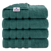 American Soft Linen luxury towel set front view in teal with plush texture