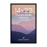 Americanflat 14x22 frame with polished plexiglass front for clear, dust-free display.