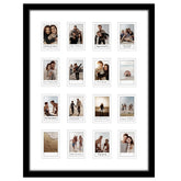 Americanflat 15x20 frame with 16 openings displays Instax Mini photos on the wall