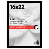 Americanflat 16x22 frame with polished plexiglass front for clear viewing.