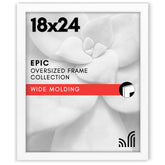 Americanflat 18x24 poster frame white front view with thick moulding and plexiglass panel