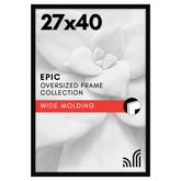 Americanflat 27x40 frame with polished plexiglass for crystal-clear viewing and dust protection.