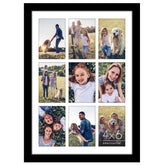 Americanflat collage frame with polished plexiglass displays nine 4x6 photos clearly.