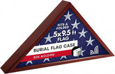 Americanflat flag display case, front angled view, mahogany finish and protective plexiglass