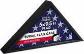 Americanflat flag display case front view on table for dignified display.