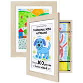 Americanflat My Mini Masterpiece 2-pack front-loading frame showcasing kid art with easy swap