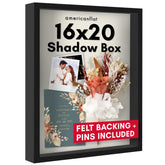 Americanflat shadowbox 16x20 with deep interior depth safely displays photos and keepsakes.