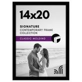 Americanflat 14x20 frame with polished plexiglass front offering crystal-clear viewing.