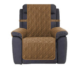 Ameritex recliner cover on camel sofa protects from spills and daily wear