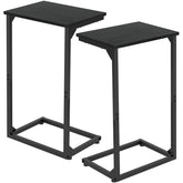 AMHANCIBLE C-shaped end table under sofa for easy reach.