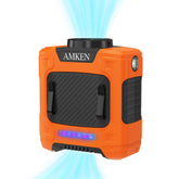 AMKEN waist fan belt-clip front-angle for hands-free cooling on the jobsite.