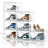 Amllas clear shoe boxes highlight visible pairs for quick selection.