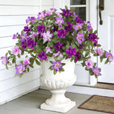 Ammyoo artificial azalea outdoor bouquet for porch adds maintenance-free color