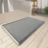 AMOAMI waffle bath mat top view highlights plush texture for soft, warm feet.