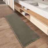 AMOAMI Upgraded Waffle Runner Rug with absorbent texture helping keep floors dry.