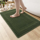 AMOAMI waffle bath mat with absorbent texture for quick moisture pickup