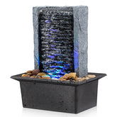 AMOOTEK Tabletop Fountain with LED waterfall enhances desk ambiance and relaxation