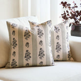 Amor Virisso floral throw pillow cover front view in dusty green for sofa elegance.