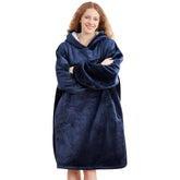 AmyHomie wearable blanket hoodie with front pocket for easy device storage and snacks