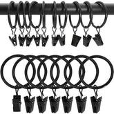 AMZSEVEN 100-pack curtain rings with clips for easy hanging and smooth glide.