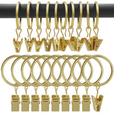 AMZSEVEN curtain rings with clips gold finish for easy window styling