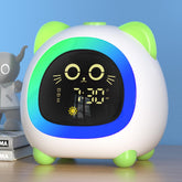 ANALOI cat-design alarm clock closeup shows kid-friendly sleep training cues.