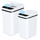 Anborry bathroom trash can with motion sensor for hands-free disposal in small spaces.