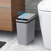 Anborry smart touchless trash can front view showing slim design for small spaces