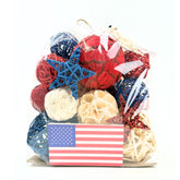 ANDALUCA American flag vase filler orbs for festive patriotic table decor.