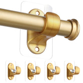 ANDGOO 10-pack no-drill curtain rod holders with adhesive pad for quick mounting.