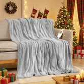 Andola electric heated blanket 60x50 in soft flannel for shared warmth