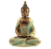 Angel Shine gold Buddha statue 7.5-inch height enhances serene meditation space.