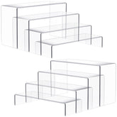 Anglelife eight-piece acrylic risers with wide surface for small items on display.