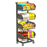 ANJUBAN heavy 4-tier snack cart with wheels for sturdy kitchen storage