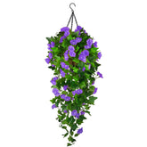 Ankey artificial morning glory in a hanging basket for outdoor decor