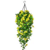 Ankey artificial morning glory hanging basket for outdoor dΓ©cor with UV resistance.