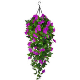 Ankey artificial morning glory in a hanging basket for outdoor decor