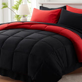 Anluoer queen comforter set on bed showing cozy, breathable fabric